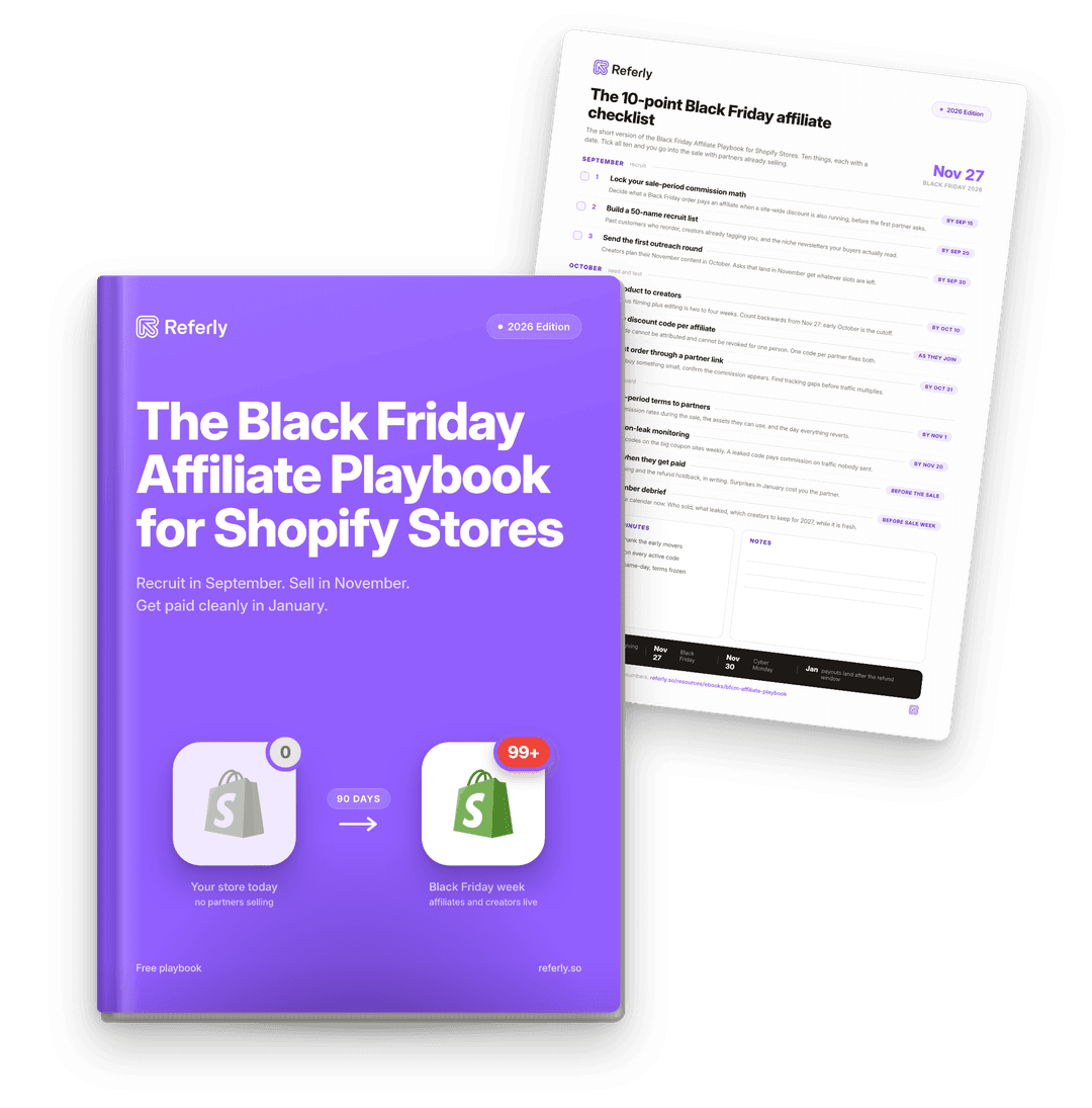 The Black Friday Affiliate Playbook for Shopify Stores with the 10-point checklist