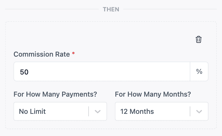 Dynamic commission interface